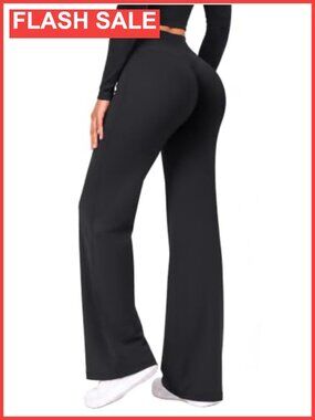 Fleece Lined Wide Leg Yoga Pants High Waist Tummy Control Leggings